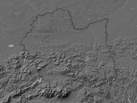 Téléchargez les photos : Malopolskie, voivodeship|province of Poland. Bilevel elevation map with lakes and rivers - en image libre de droit