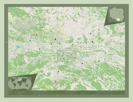 Foto de Malopolskie, voivodeship|province of Poland. Open Street Map. Locations of major cities of the region. Corner auxiliary location maps - Imagen libre de derechos