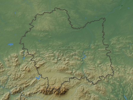 Téléchargez les photos : Malopolskie, voivodeship|province of Poland. Colored elevation map with lakes and rivers - en image libre de droit