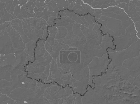 Foto de Lodzkie, voivodeship|province of Poland. Bilevel elevation map with lakes and rivers - Imagen libre de derechos