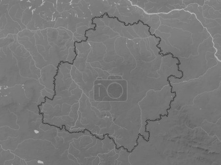 Foto de Lodzkie, voivodeship|province of Poland. Grayscale elevation map with lakes and rivers - Imagen libre de derechos