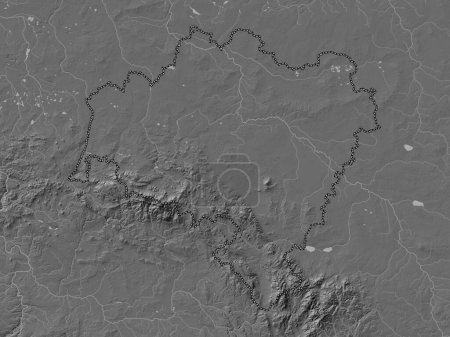 Foto de Dolnoslaskie, voivodeship|province of Poland. Bilevel elevation map with lakes and rivers - Imagen libre de derechos