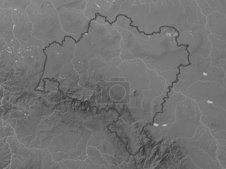 Téléchargez les photos : Dolnoslaskie, voivodeship|province of Poland. Grayscale elevation map with lakes and rivers - en image libre de droit