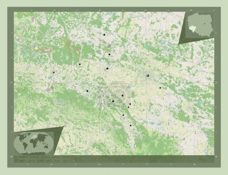 Foto de Dolnoslaskie, voivodeship|province of Poland. Open Street Map. Locations of major cities of the region. Corner auxiliary location maps - Imagen libre de derechos