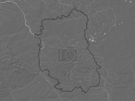 Photo for Lubelskie, voivodeship|province of Poland. Bilevel elevation map with lakes and rivers - Royalty Free Image