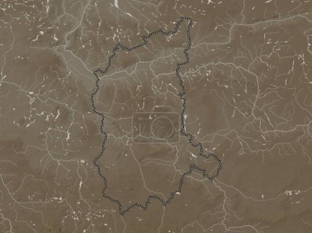 Téléchargez les photos : Lubuskie, voivodeship|province of Poland. Elevation map colored in sepia tones with lakes and rivers - en image libre de droit