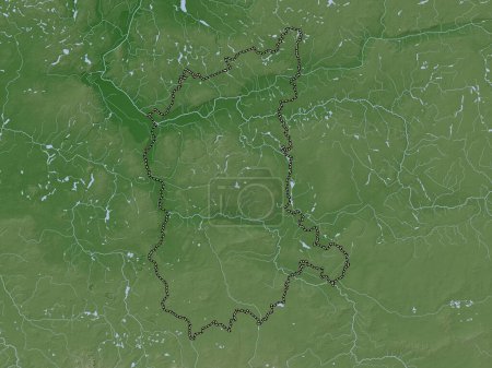 Photo for Lubuskie, voivodeship|province of Poland. Elevation map colored in wiki style with lakes and rivers - Royalty Free Image