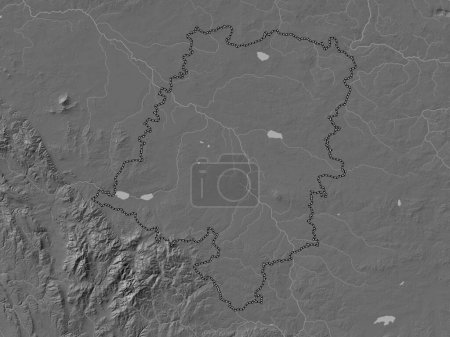 Foto de Opolskie, voivodeship|province of Poland. Bilevel elevation map with lakes and rivers - Imagen libre de derechos