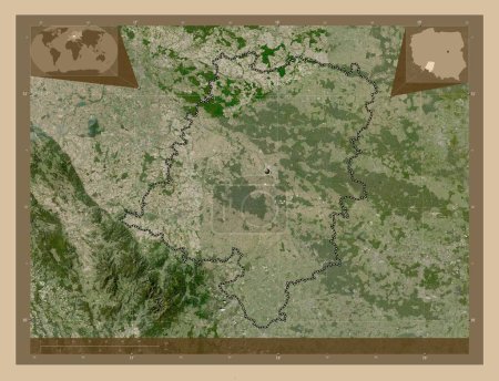 Foto de Opolskie, voivodeship|province of Poland. Low resolution satellite map. Corner auxiliary location maps - Imagen libre de derechos