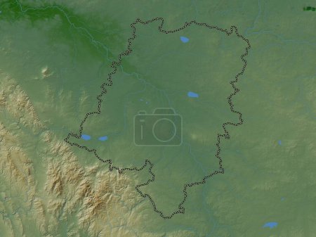 Foto de Opolskie, voivodeship|province of Poland. Colored elevation map with lakes and rivers - Imagen libre de derechos