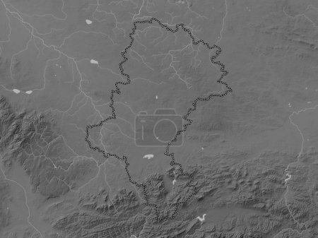 Téléchargez les photos : Slaskie, voivodeship|province of Poland. Grayscale elevation map with lakes and rivers - en image libre de droit