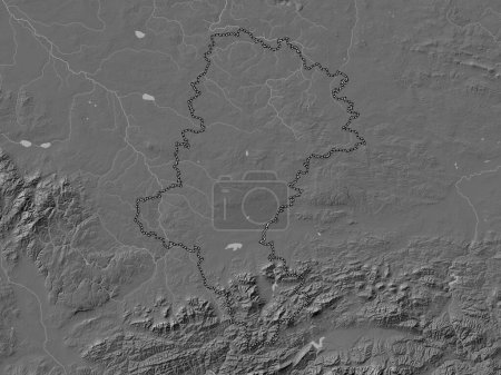 Téléchargez les photos : Slaskie, voivodeship|province of Poland. Bilevel elevation map with lakes and rivers - en image libre de droit
