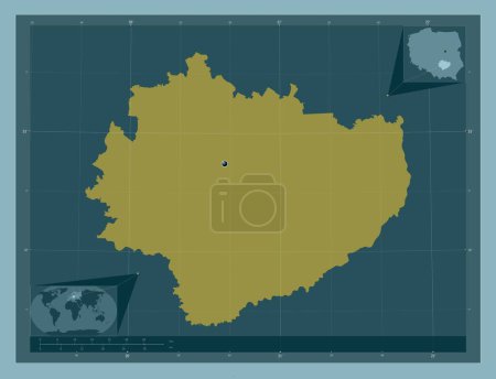 Téléchargez les photos : Swietokrzyskie, voivodeship|province of Poland. Solid color shape. Corner auxiliary location maps - en image libre de droit