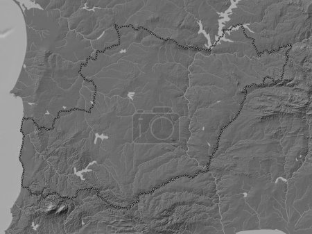 Photo for Beja, district of Portugal. Bilevel elevation map with lakes and rivers - Royalty Free Image
