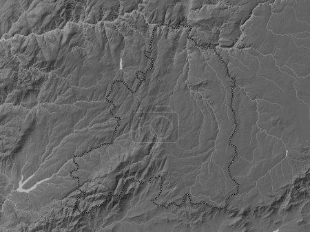 Photo for Guarda, district of Portugal. Grayscale elevation map with lakes and rivers - Royalty Free Image
