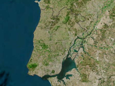 Téléchargez les photos : Lisboa, district of Portugal. High resolution satellite map - en image libre de droit