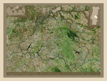 Foto de Portalegre, district of Portugal. High resolution satellite map. Corner auxiliary location maps - Imagen libre de derechos