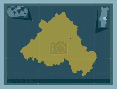 Photo for Portalegre, district of Portugal. Solid color shape. Corner auxiliary location maps - Royalty Free Image