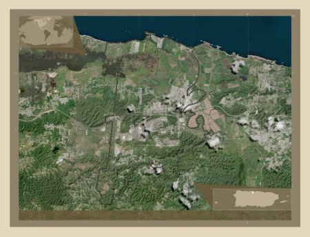 Photo for Barceloneta, municipality of Puerto Rico. High resolution satellite map. Corner auxiliary location maps - Royalty Free Image