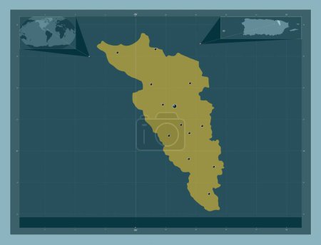 Foto de Carolina, municipality of Puerto Rico. Solid color shape. Locations of major cities of the region. Corner auxiliary location maps - Imagen libre de derechos