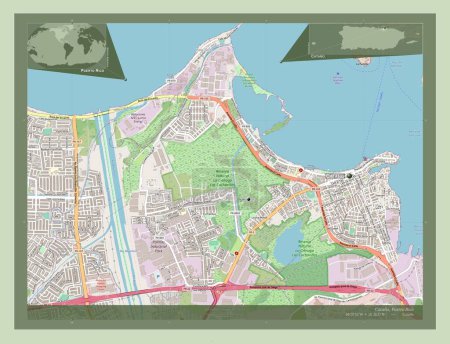 Foto de Catano, municipality of Puerto Rico. Open Street Map. Locations and names of major cities of the region. Corner auxiliary location maps - Imagen libre de derechos