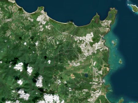 Téléchargez les photos : Fajardo, municipality of Puerto Rico. Low resolution satellite map - en image libre de droit