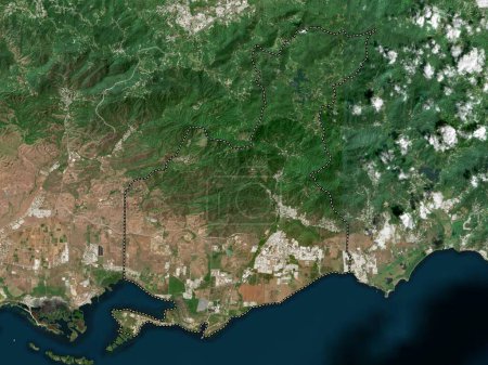 Téléchargez les photos : Guayama, municipality of Puerto Rico. Low resolution satellite map - en image libre de droit