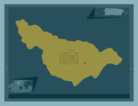 Téléchargez les photos : Maunabo, municipality of Puerto Rico. Solid color shape. Corner auxiliary location maps - en image libre de droit