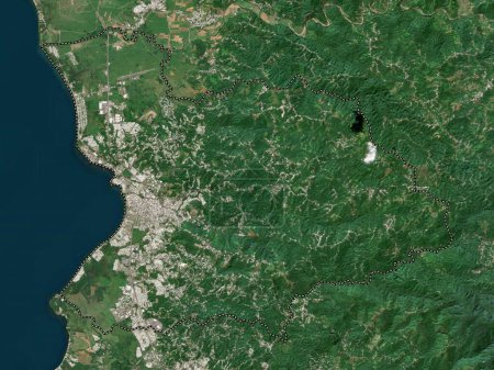 Téléchargez les photos : Mayaguez, municipality of Puerto Rico. Low resolution satellite map - en image libre de droit