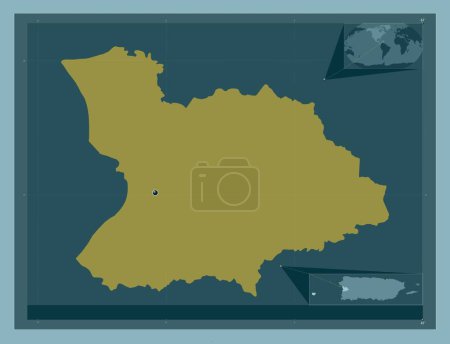 Photo for Mayaguez, municipality of Puerto Rico. Solid color shape. Corner auxiliary location maps - Royalty Free Image