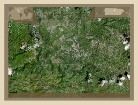 Téléchargez les photos : Morovis, municipality of Puerto Rico. High resolution satellite map. Corner auxiliary location maps - en image libre de droit