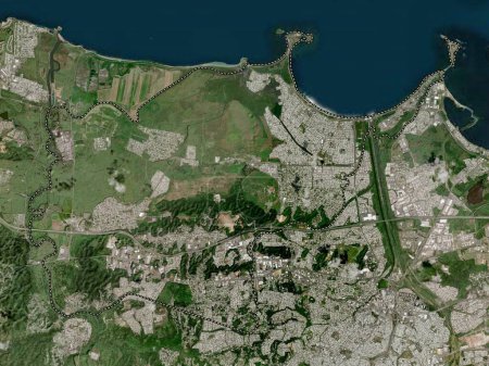 Téléchargez les photos : Toa Baja, municipality of Puerto Rico. High resolution satellite map - en image libre de droit
