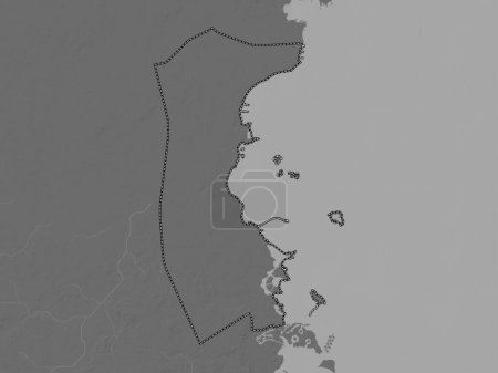Téléchargez les photos : Al Daayen, municipality of Qatar. Bilevel elevation map with lakes and rivers - en image libre de droit