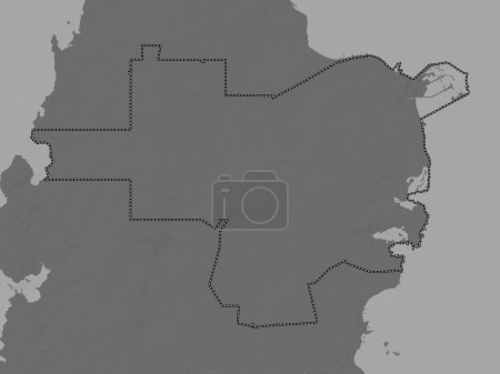 Téléchargez les photos : Al Khor, municipality of Qatar. Bilevel elevation map with lakes and rivers - en image libre de droit