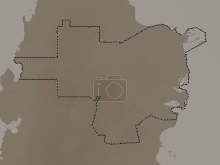 Téléchargez les photos : Al Khor, municipality of Qatar. Elevation map colored in sepia tones with lakes and rivers - en image libre de droit