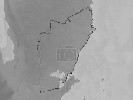 Foto de Al Wakrah, municipality of Qatar. Grayscale elevation map with lakes and rivers - Imagen libre de derechos