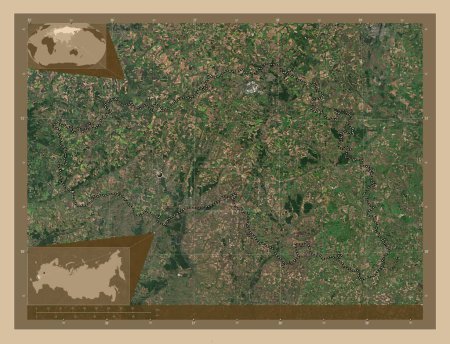 Photo for Belgorod, region of Russia. Low resolution satellite map. Corner auxiliary location maps - Royalty Free Image