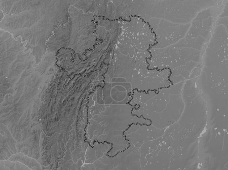 Téléchargez les photos : Chelyabinsk, region of Russia. Grayscale elevation map with lakes and rivers - en image libre de droit