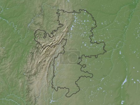 Téléchargez les photos : Chelyabinsk, region of Russia. Elevation map colored in wiki style with lakes and rivers - en image libre de droit