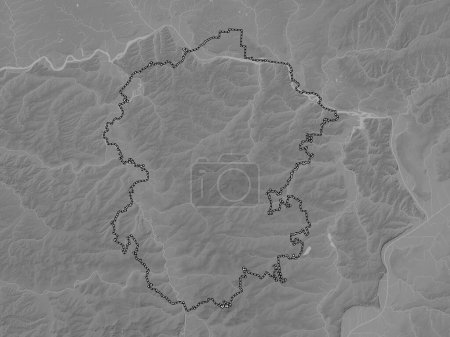 Photo for Chuvash, republic of Russia. Grayscale elevation map with lakes and rivers - Royalty Free Image