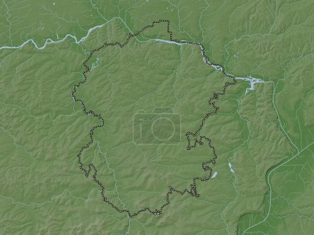 Téléchargez les photos : Chuvash, republic of Russia. Elevation map colored in wiki style with lakes and rivers - en image libre de droit