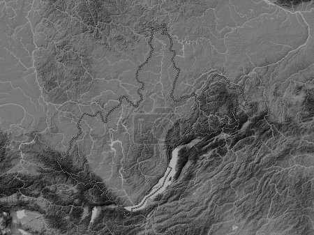 Foto de Irkutsk, region of Russia. Bilevel elevation map with lakes and rivers - Imagen libre de derechos