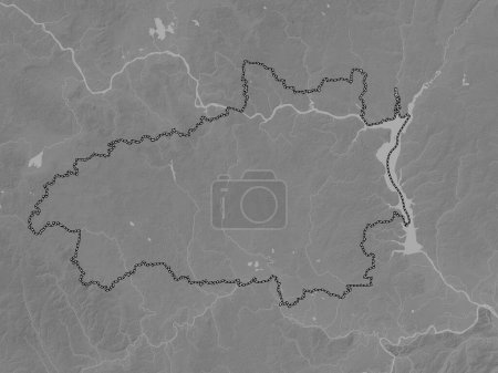 Photo for Ivanovo, region of Russia. Grayscale elevation map with lakes and rivers - Royalty Free Image