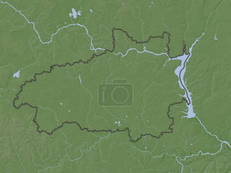 Photo for Ivanovo, region of Russia. Elevation map colored in wiki style with lakes and rivers - Royalty Free Image