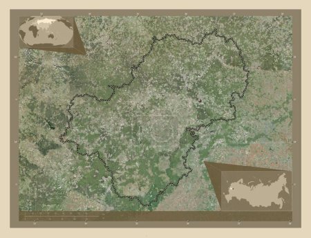 Photo for Kaluga, region of Russia. High resolution satellite map. Corner auxiliary location maps - Royalty Free Image