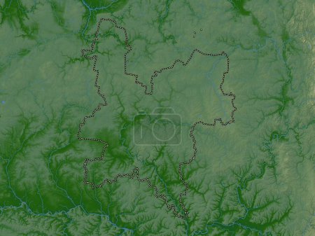 Téléchargez les photos : Kirov, region of Russia. Colored elevation map with lakes and rivers - en image libre de droit