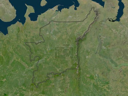 Téléchargez les photos : Komi, republic of Russia. Low resolution satellite map - en image libre de droit