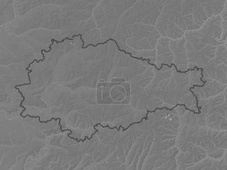 Foto de Kursk, region of Russia. Grayscale elevation map with lakes and rivers - Imagen libre de derechos