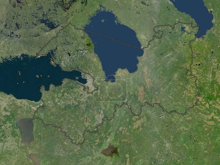 Téléchargez les photos : Leningrad, region of Russia. Low resolution satellite map - en image libre de droit