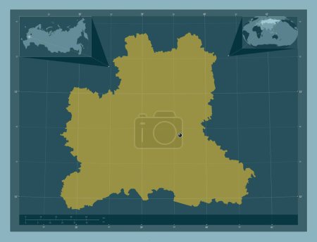 Photo for Lipetsk, region of Russia. Solid color shape. Corner auxiliary location maps - Royalty Free Image